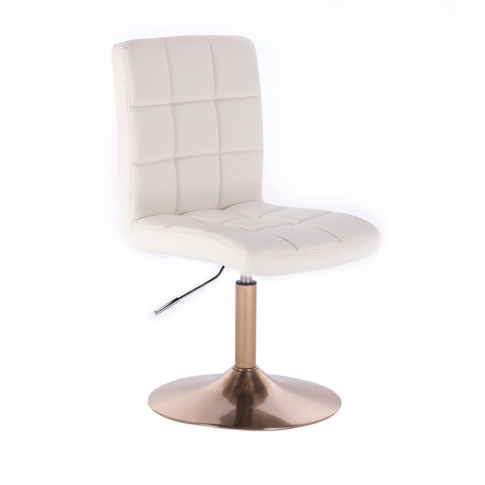 Kosmetická židle TOLEDO na zlatém talíři - bílá