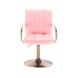 Kosmetická židle VERONA na zlatém talíři - růžová