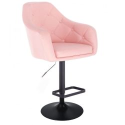 Barová židle ANDORA na černém talíři - růžová