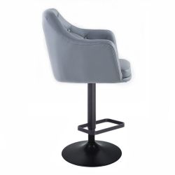 Barová židle ANDORA na černém talíři - šedá