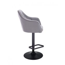 Barová židle ROMA na černém talíři - šedá