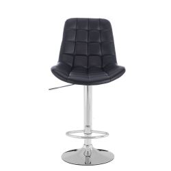 Barová židle PARIS na stříbrném talíři - černá