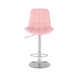 Barová židle PARIS na stříbrném talíři - růžová