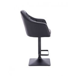 Barová židle ROMA na černé podstavě - černá