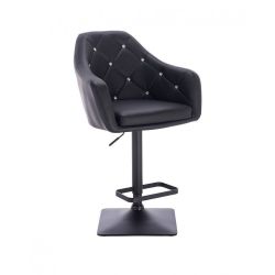 Barová židle ROMA na černé podstavě - černá