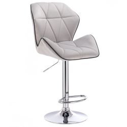 Barová židle MILANO MAX VELUR na stříbrném talíři - šedá