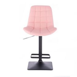 Barová židle PARIS na černé podstavě - růžová