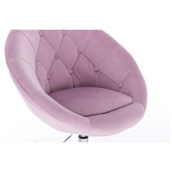 Barová židle VERA VELUR na černé podstavě - fialový vřes
