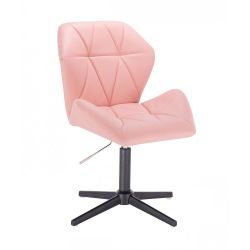 Kosmetická židle MILANO MAX na černém kříži - růžová