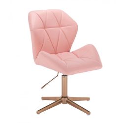 Kosmetická židle MILANO MAX na zlatém kříži - růžová