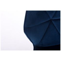 Kosmetická židle MILANO VELUR na černém talíři - modrá