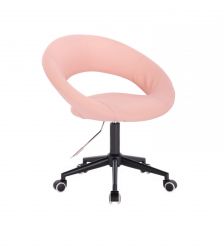 Kosmetické židle NAPOLI na černé podstavě s kolečky - růžová