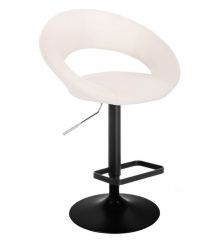 Barová židle NAPOLI na černém talíři - bílá