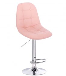 Barová židle SAMSON na stříbrném talíři - růžová