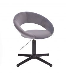 Kosmetická židle NAPOLI VELUR na černém kříži - tmavě šedá