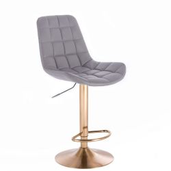 Barová židle PARIS na zlatém talíři  - šedá