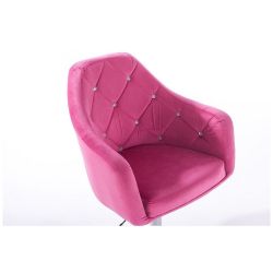 Barová židle ROMA VELUR na zlatém talíři - růžová