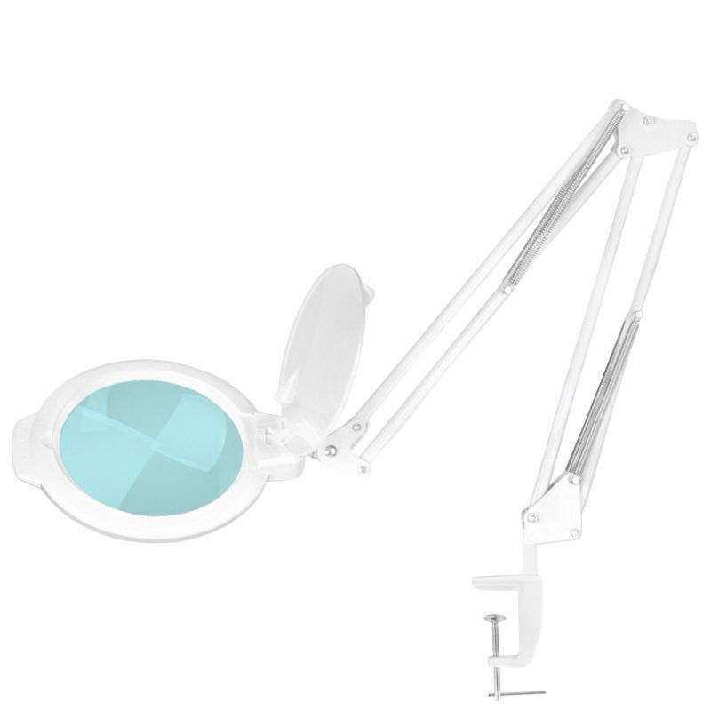 Lampa s lupou LED MOONLIGHT 8012/5" bílá k uchycení ke stolu