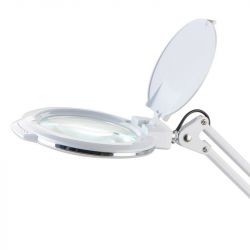 Lampa s lupou LED MOONLIGHT 8012/5" bílá na stativu 