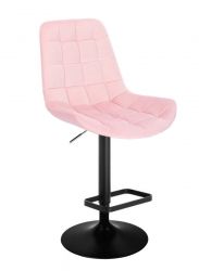 Barová židle PARIS VELUR na černém talíři - světle růžová