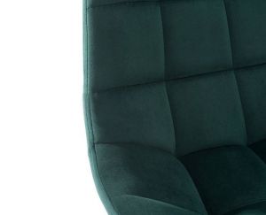 Barová židle PARIS VELUR na černé hranaté podstavě - zelená