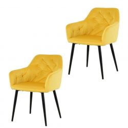 Židle Atlanta - žlutá - SET 2 ks