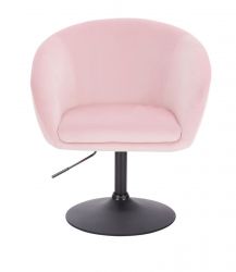 Kosmetická židle VENICE VELUR na černém talíři - růžová