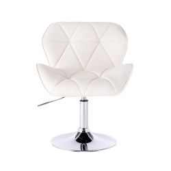 Kosmetická židle MILANO na kulaté podstavě bílá