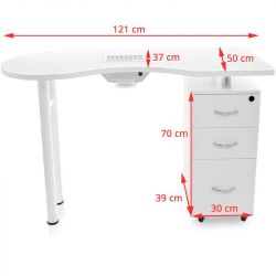 Kosmetický stolek SONIA 2042 bílý + pohlcovač prachu