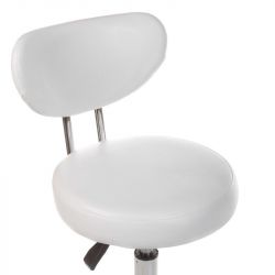 Kosmetická židle BERGAMO na podstavě s kolečky bílá