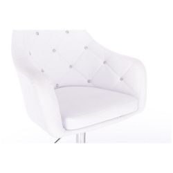 Kosmetická židle ROMA na podstavě s kolečky - bílá