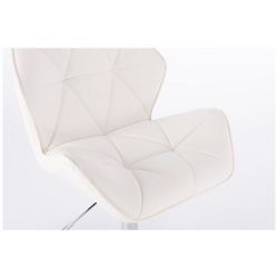 Kosmetická židle MILANO na stříbrném kříži - bílá