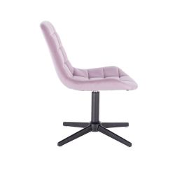 Kosmetická židle PARIS VELUR na černém kříži - fialový vřes