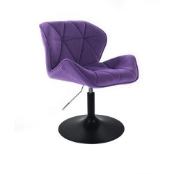 Kosmetická židle MILANO VELUR na černém talíři - fialová