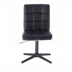Kosmetická židle TOLEDO na černém kříži - černá
