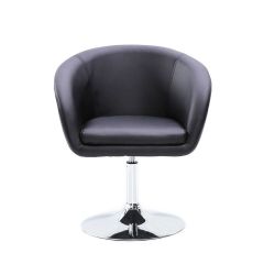 Kosmetická židle VENICE na stříbrné kulaté podstavě - černá