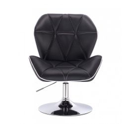 Kosmetická židle MILANO MAX na stříbrném talíři - černá