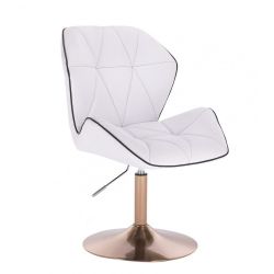 Kosmetická židle MILANO MAX na zlatém talíři - bílá