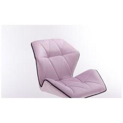 Kosmetická židle MILANO MAX VELUR na černé podstavě s kolečky - fialový vřes